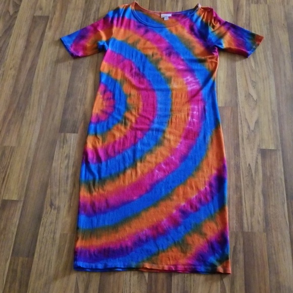 LuLaRoe Dresses & Skirts - Lularoe custom tie dye Julia size Large